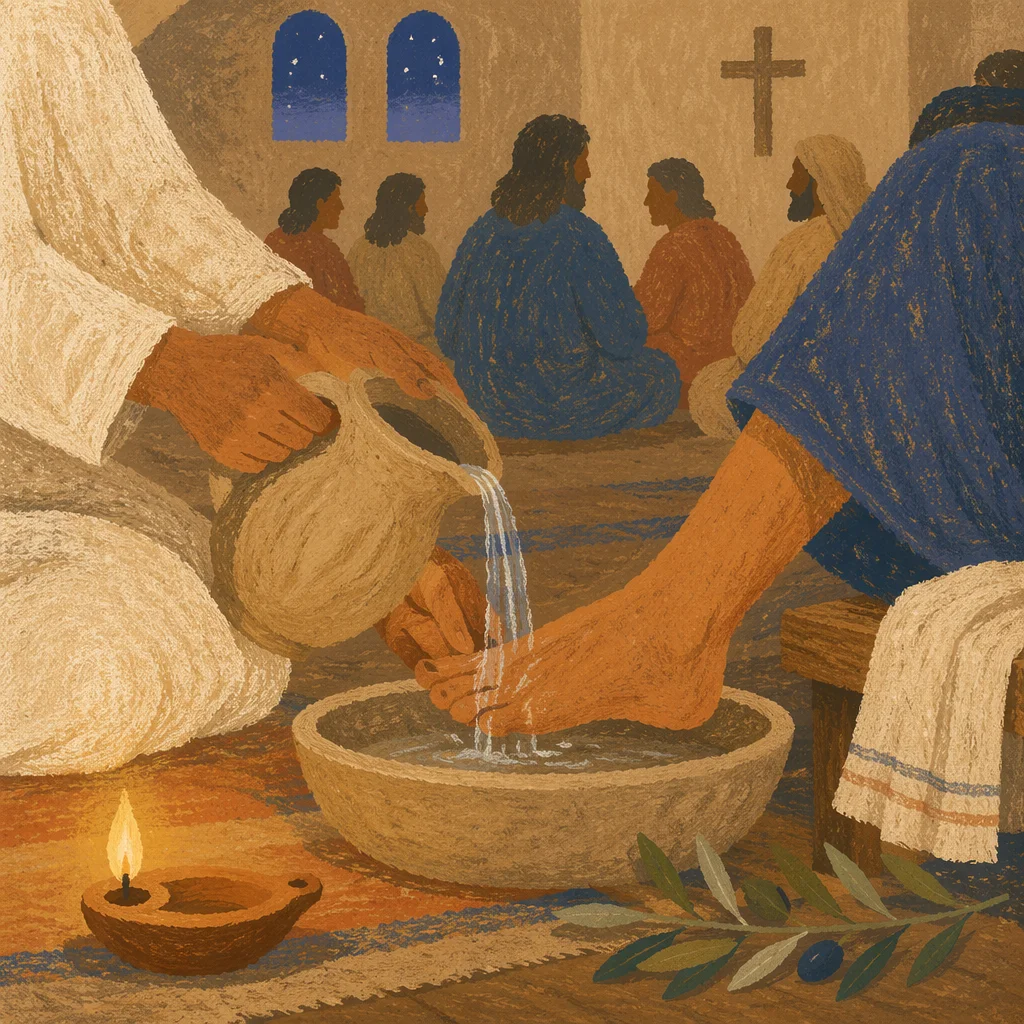 Holy Thursday Foot Washing in Wooden Chapel