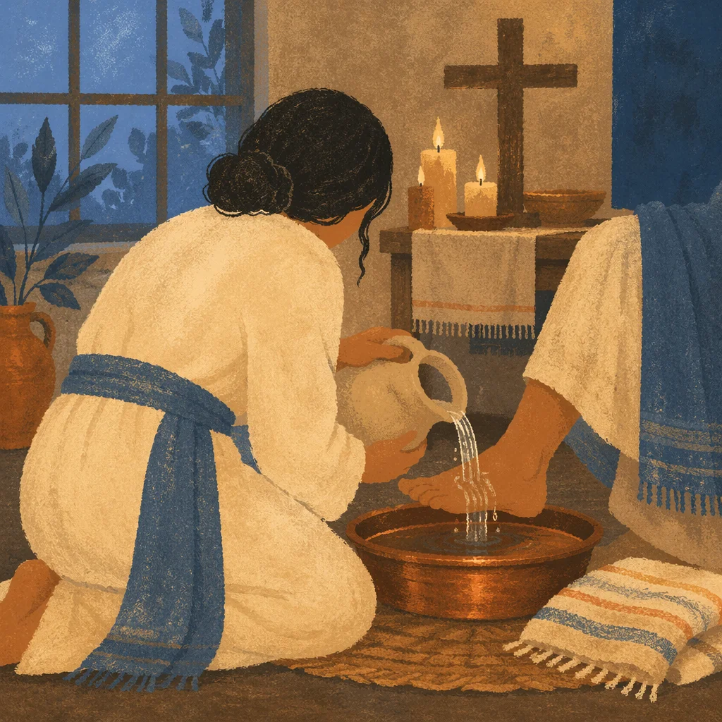 Holy Thursday Foot Washing in Wooden Chapel