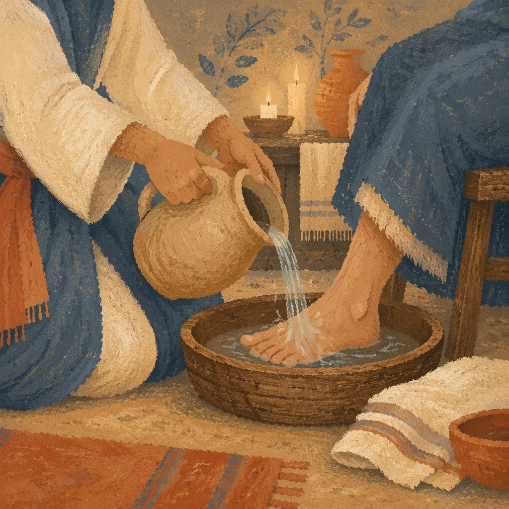 Holy Thursday Foot Washing in Candlelight
