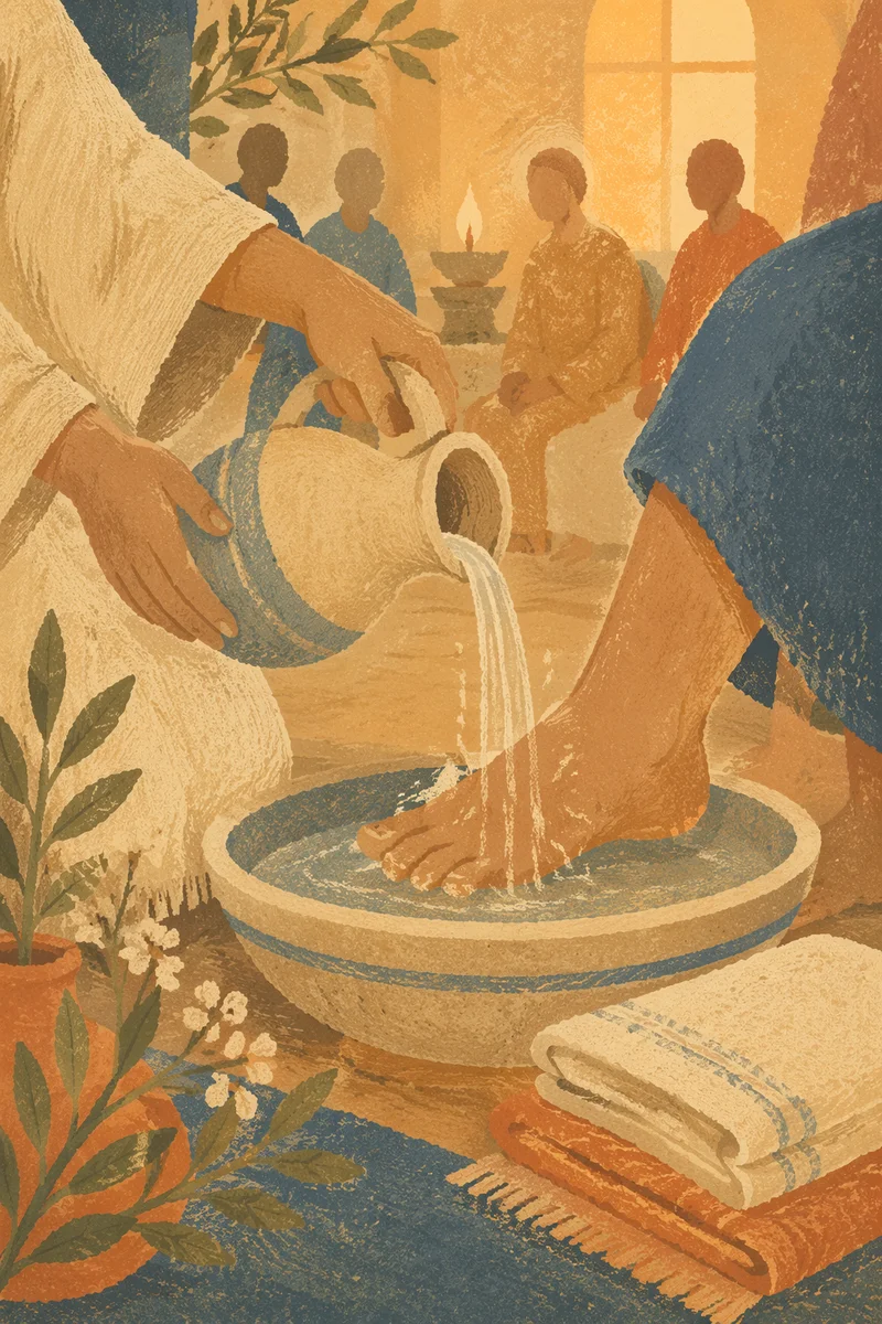 Holy Thursday Foot Washing With Basin