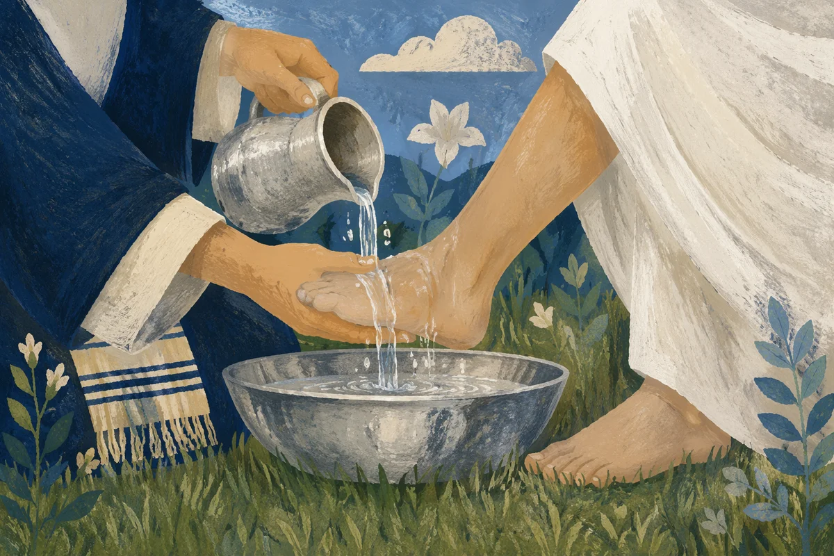 Holy Thursday Foot Washing in Spring