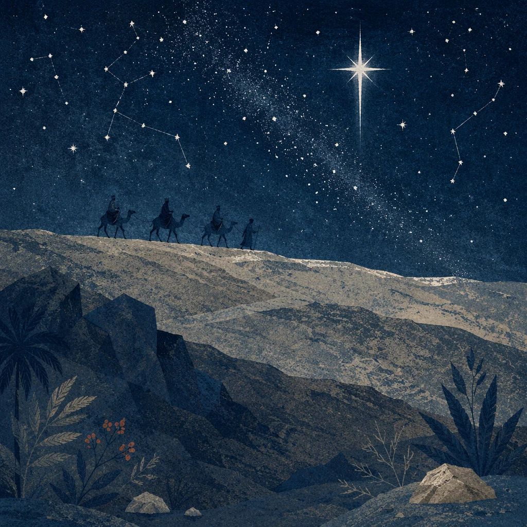 Wise Men Caravan Beneath Guiding Star