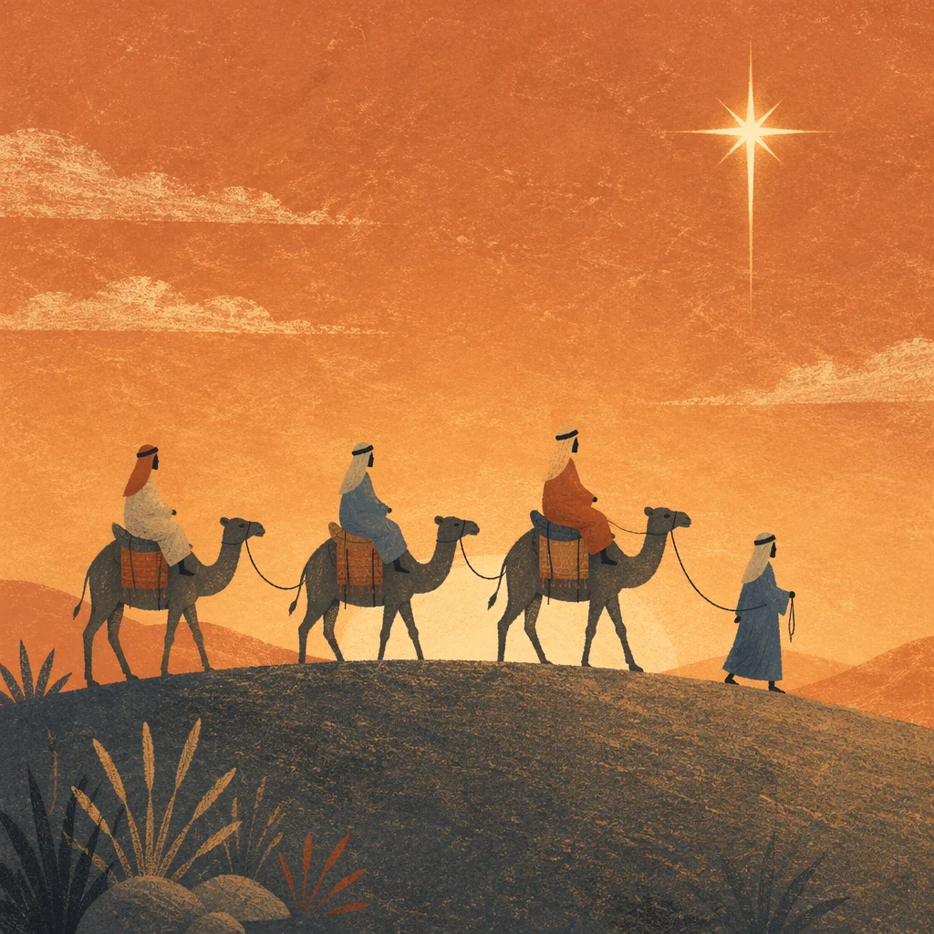Wise Men Caravan Under Guiding Star