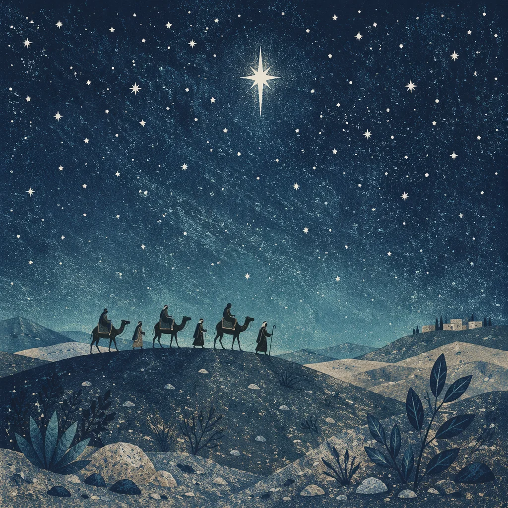 Wise Men Caravan Beneath Guiding Star