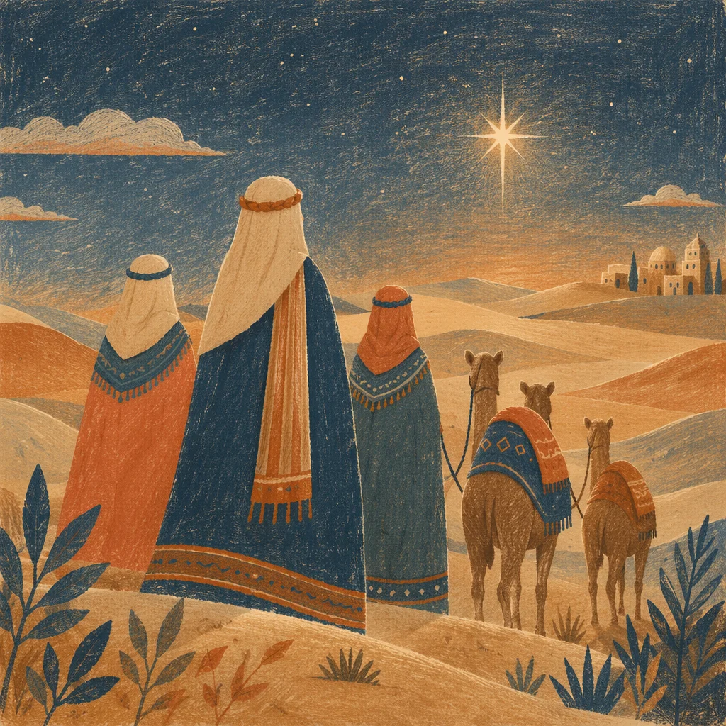 Wise Men and Camels Under Star