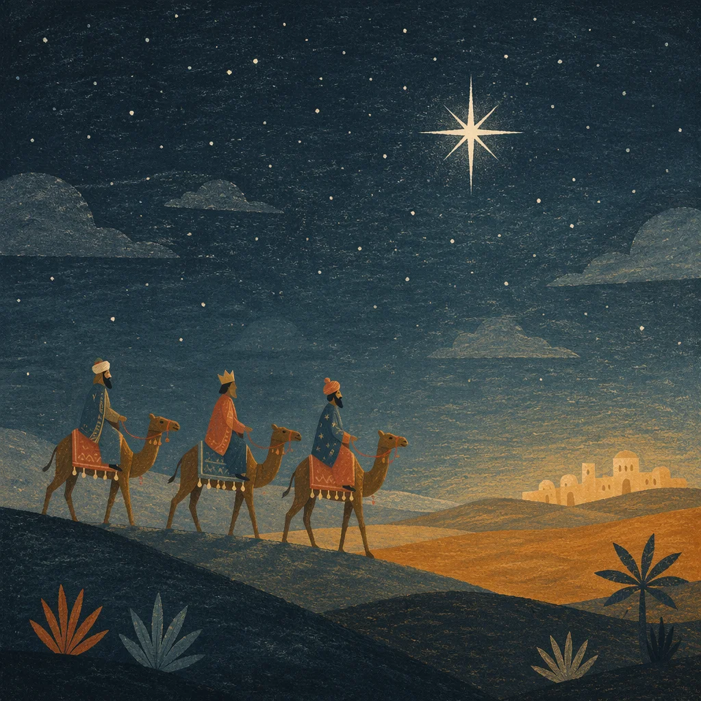 Wise Men Caravan Under Guiding Star