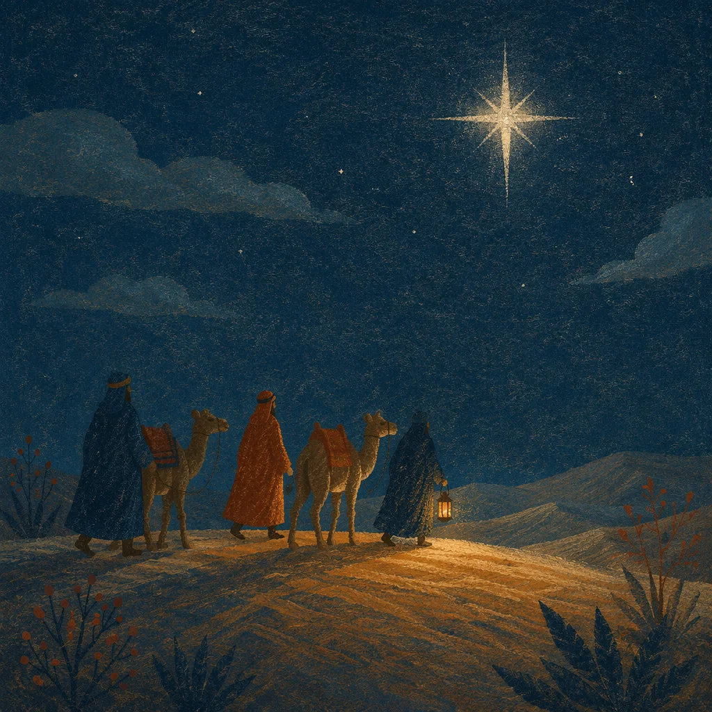 Wise Men Journey Beneath Desert Star