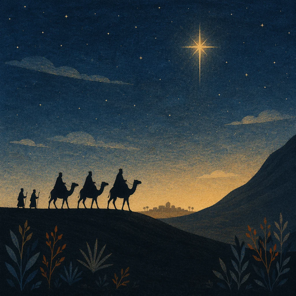Wise Men Caravan Beneath Guiding Star