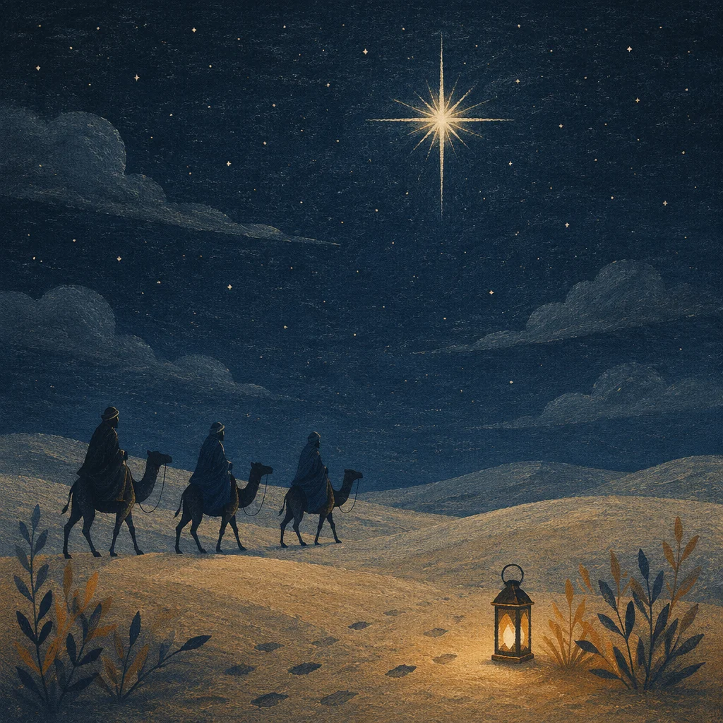 Wise Men Journey Beneath Desert Star