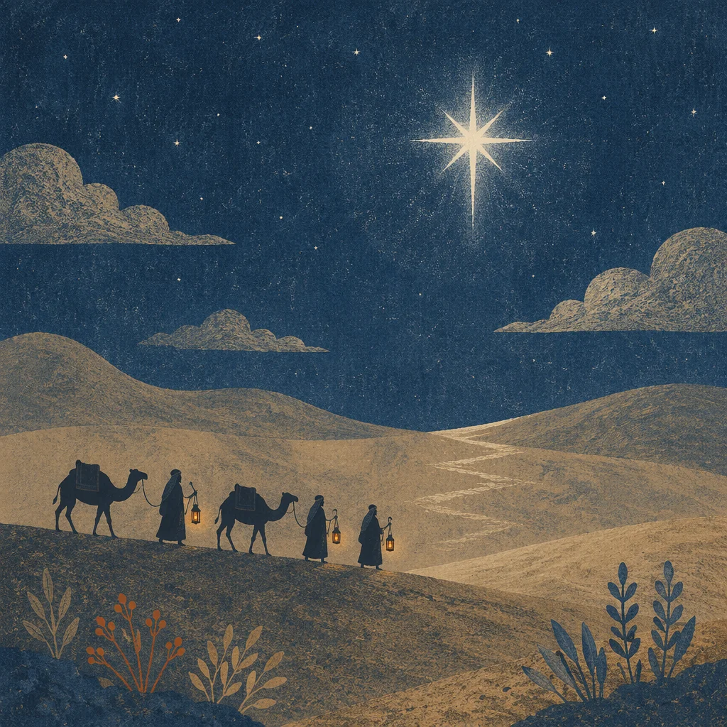 Wise Men Journey Beneath Desert Star