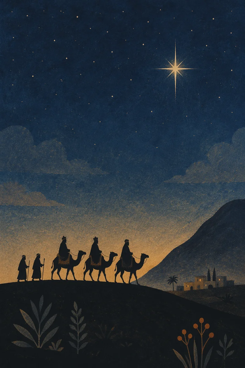Wise Men Caravan Under Guiding Star