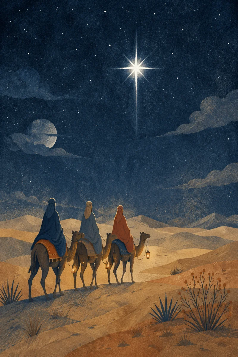 Wise Men Journey Beneath Winter Star