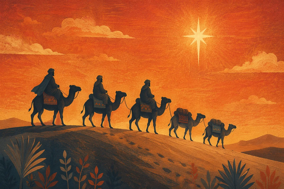 Wise Men Caravan Beneath Guiding Star