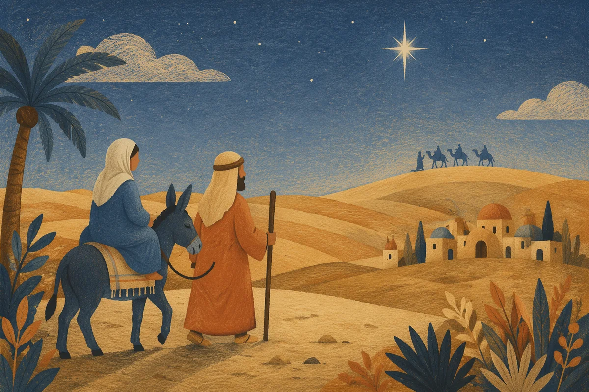 Wise Men Journey Under Guiding Star