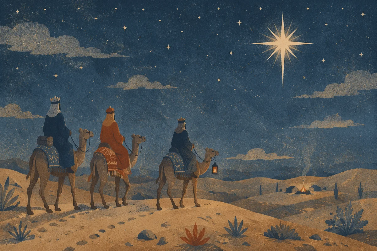 Wise Men Journey Beneath Desert Star