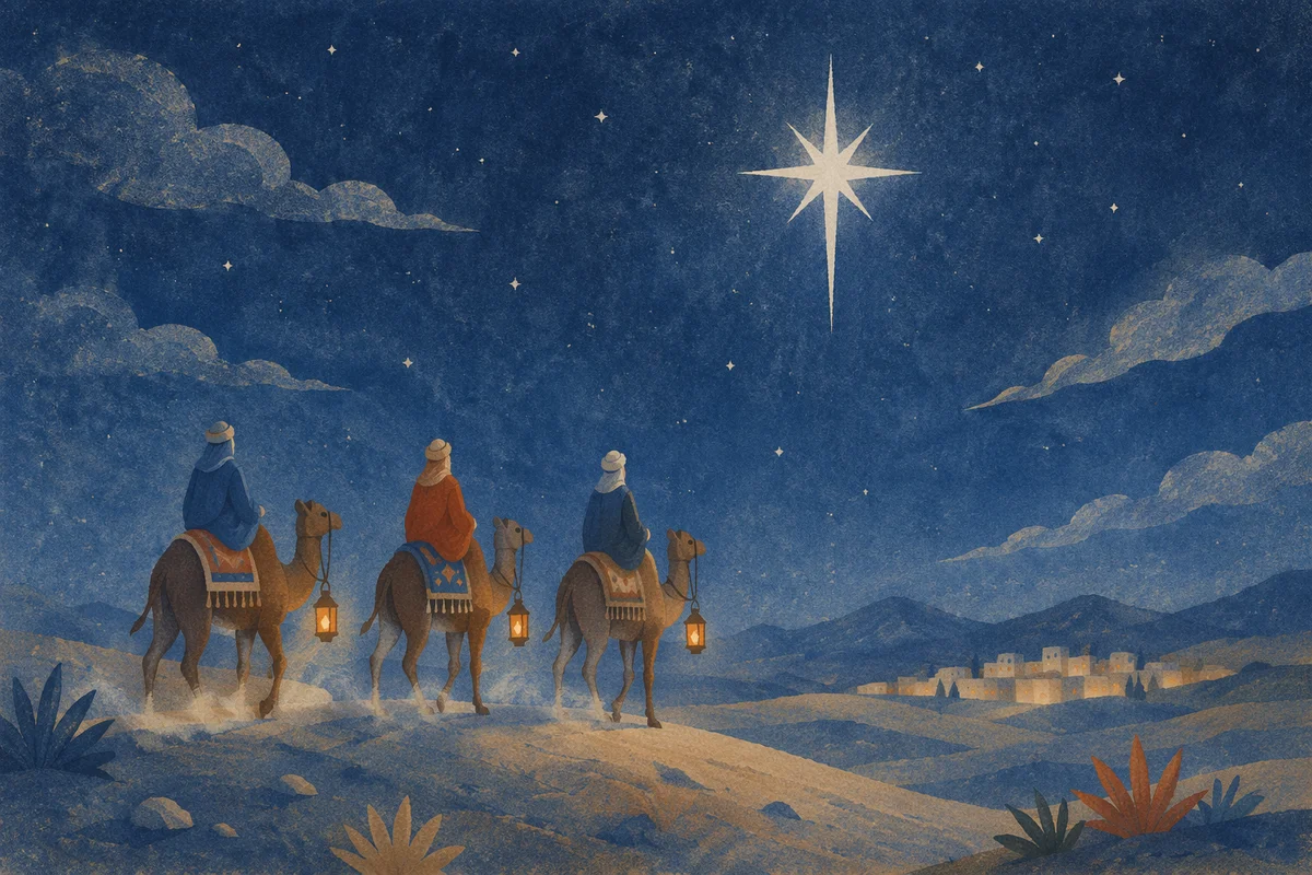 Wise Men Journey Beneath Guiding Star