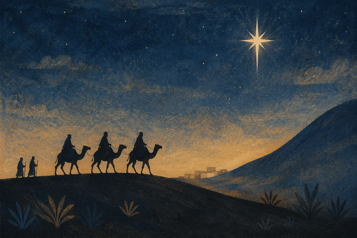 Wise Men Caravan Beneath Guiding Star