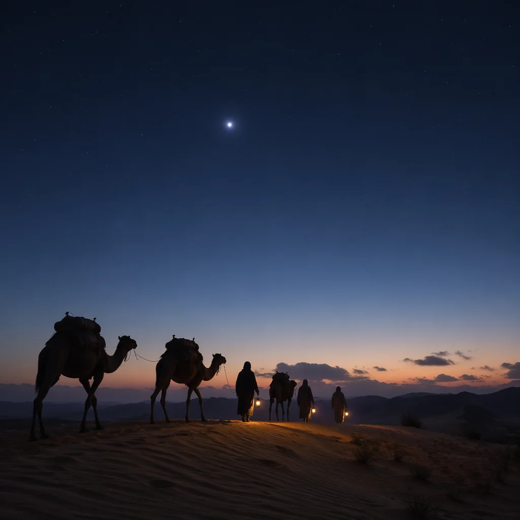Wise Men Caravan Beneath Bethlehem Star