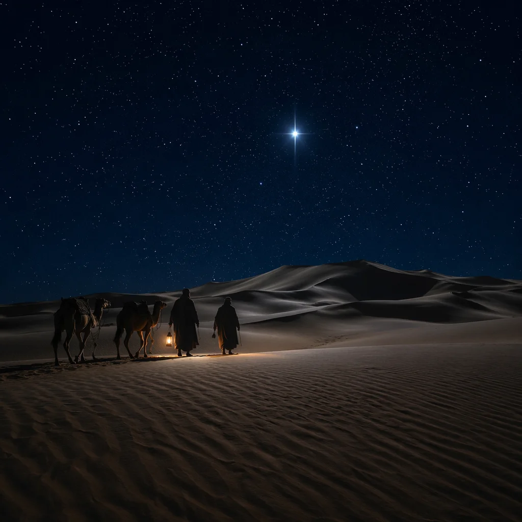 Wise Men Following the Desert Star
