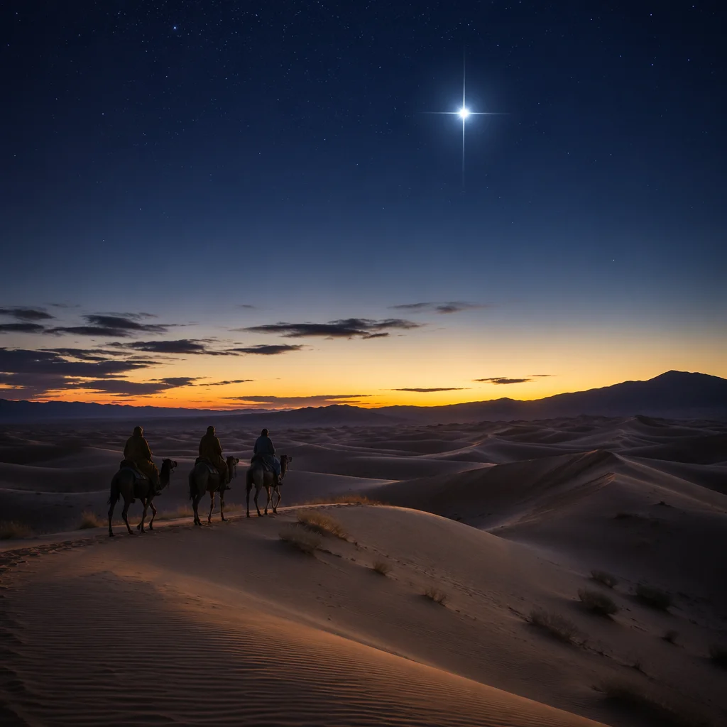 Wise Men Journey Beneath Christmas Star