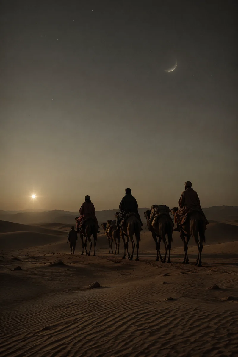 Wise Men Caravan Under Guiding Star