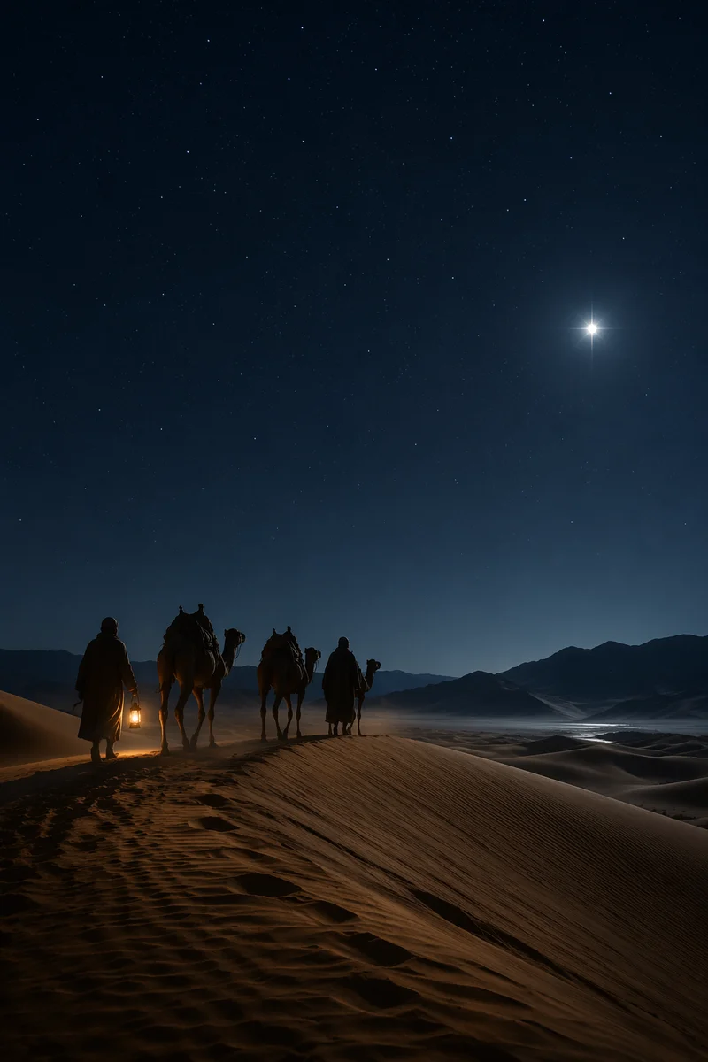Wise Men Following the Advent Star