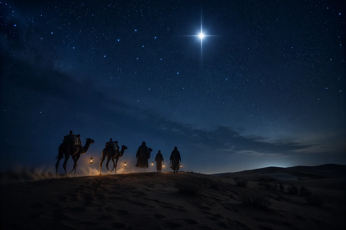 Wise Men Journey Beneath Guiding Star
