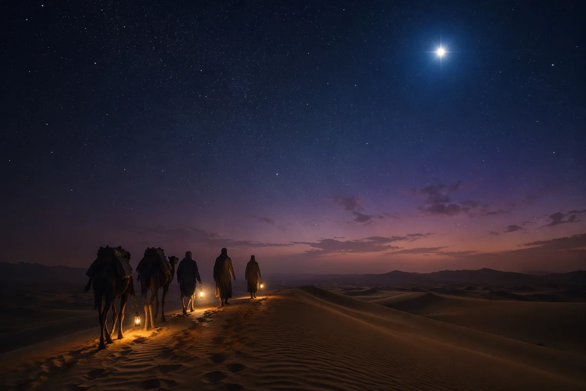 Wise Men Journey Beneath Advent Star