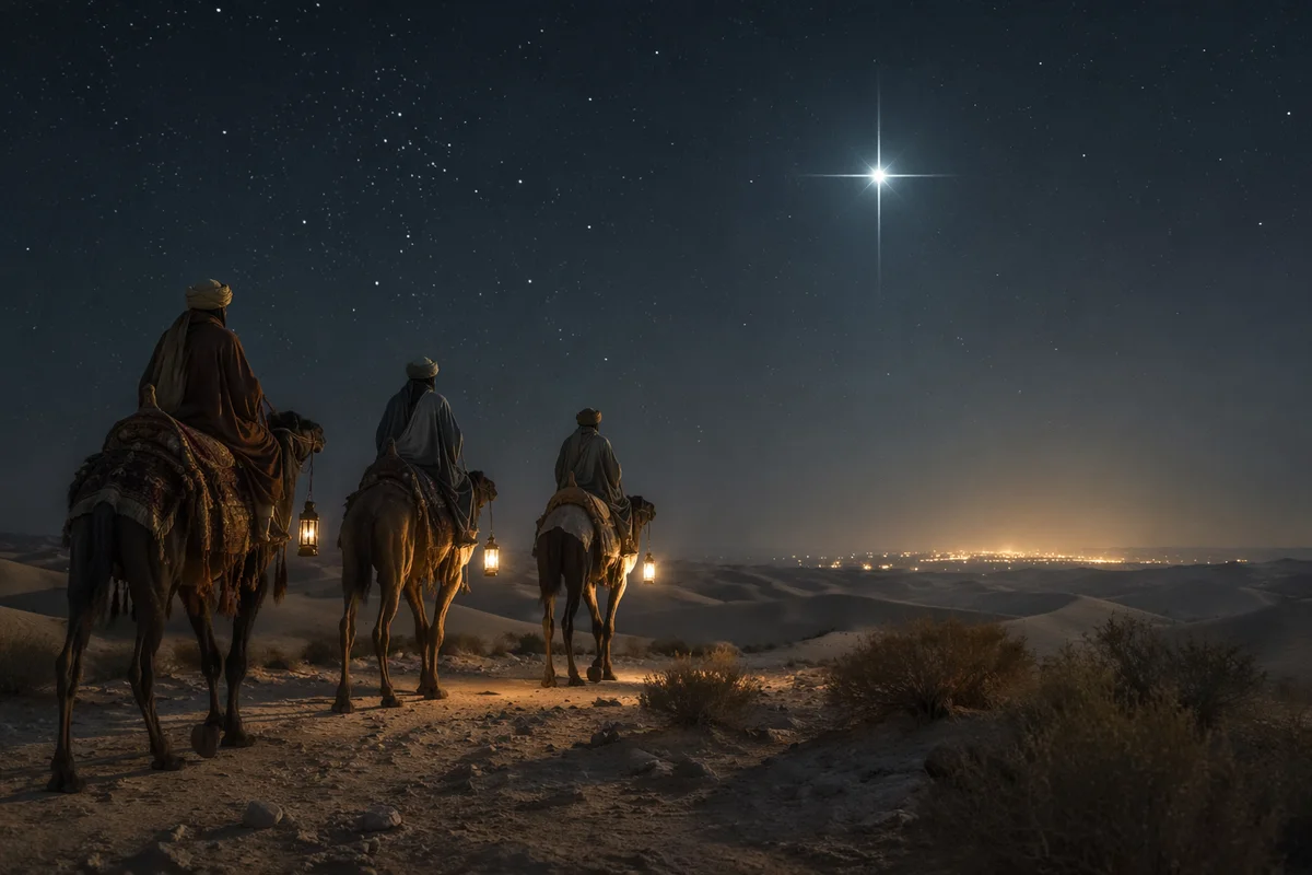 Wise Men Journey Beneath the Christmas Star
