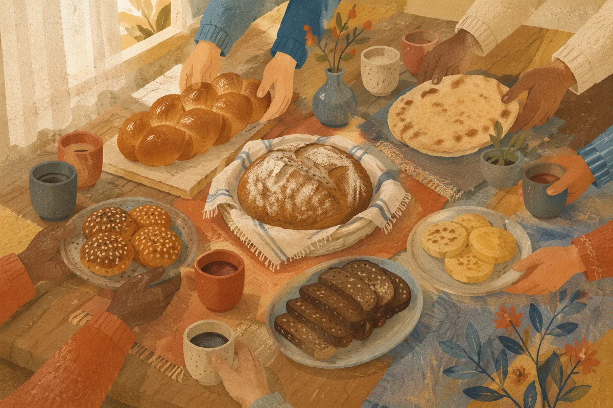 World Communion Sunday Table with Global Breads