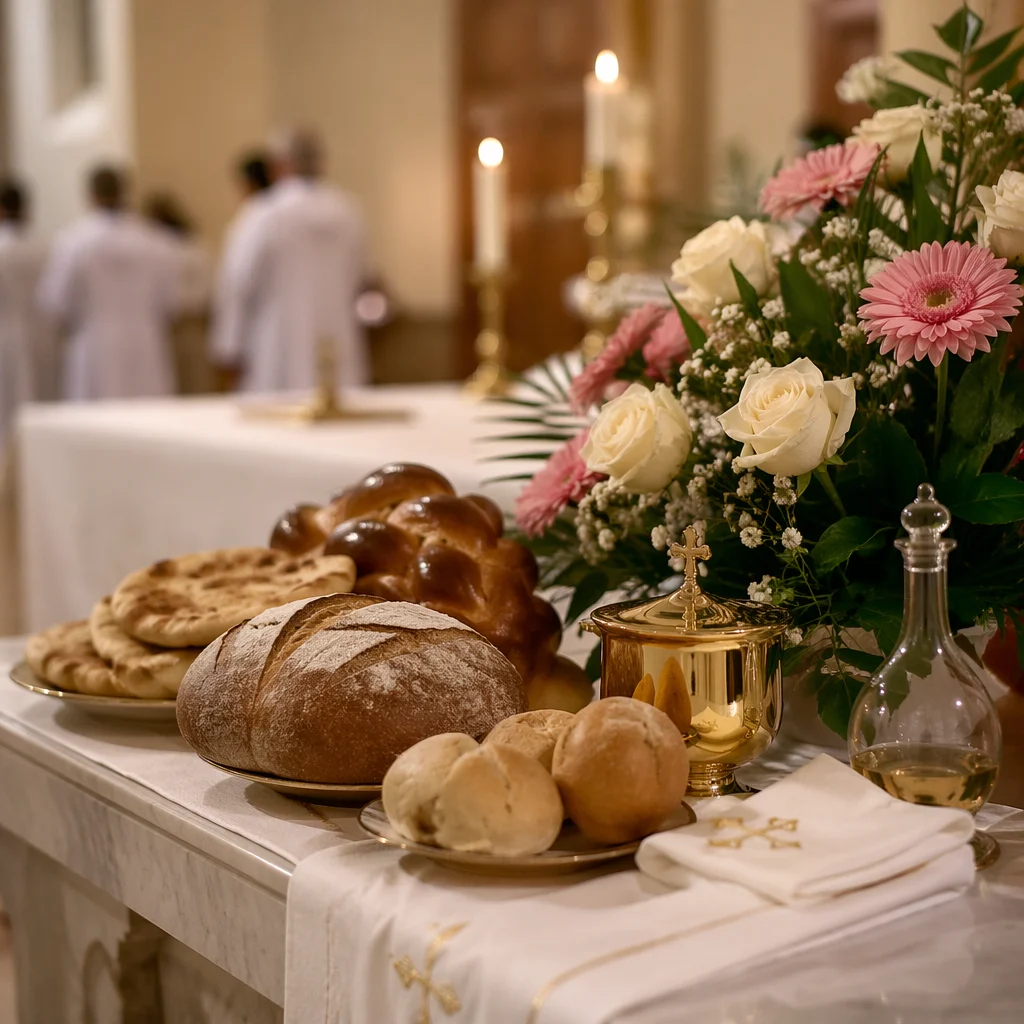 World Communion Sunday Bread and Flowers