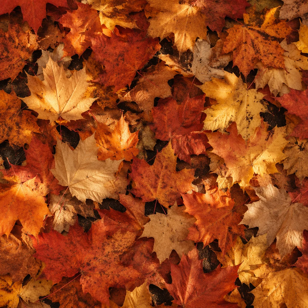 Autumn Maple Leaves Flat Lay Background