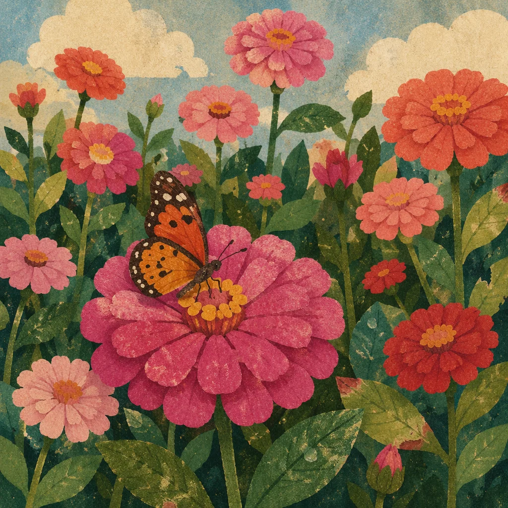 Spring Butterfly Garden with Vibrant Blooms