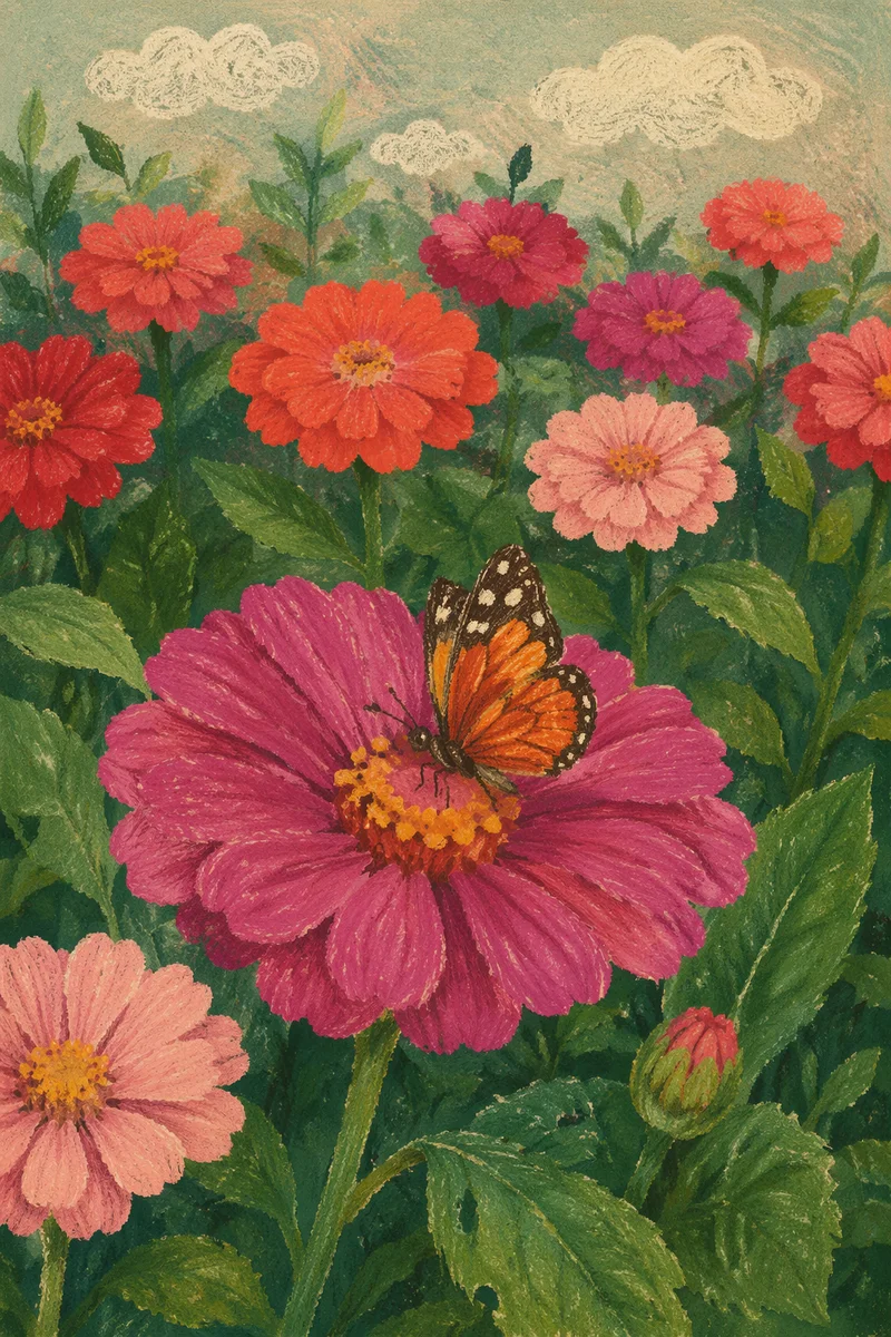 Spring Butterfly Garden with Vibrant Blooms