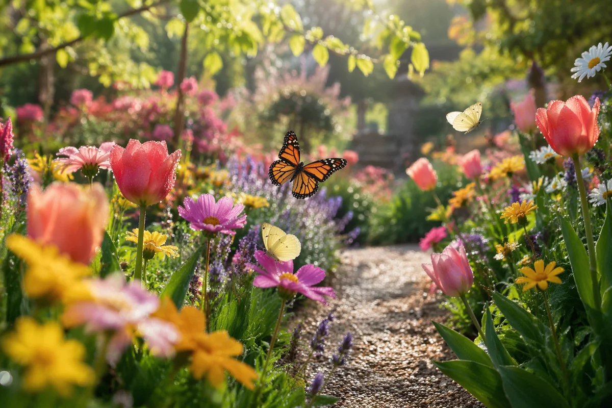 Spring Butterfly Garden in Bloom