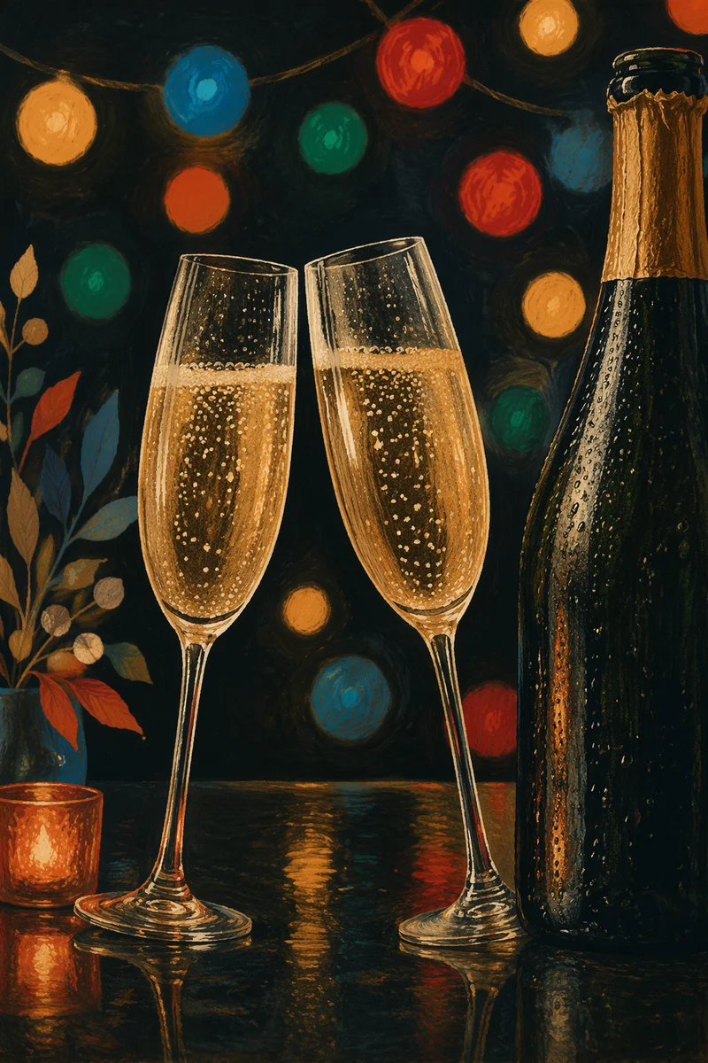 Elegant New Year Champagne Toast