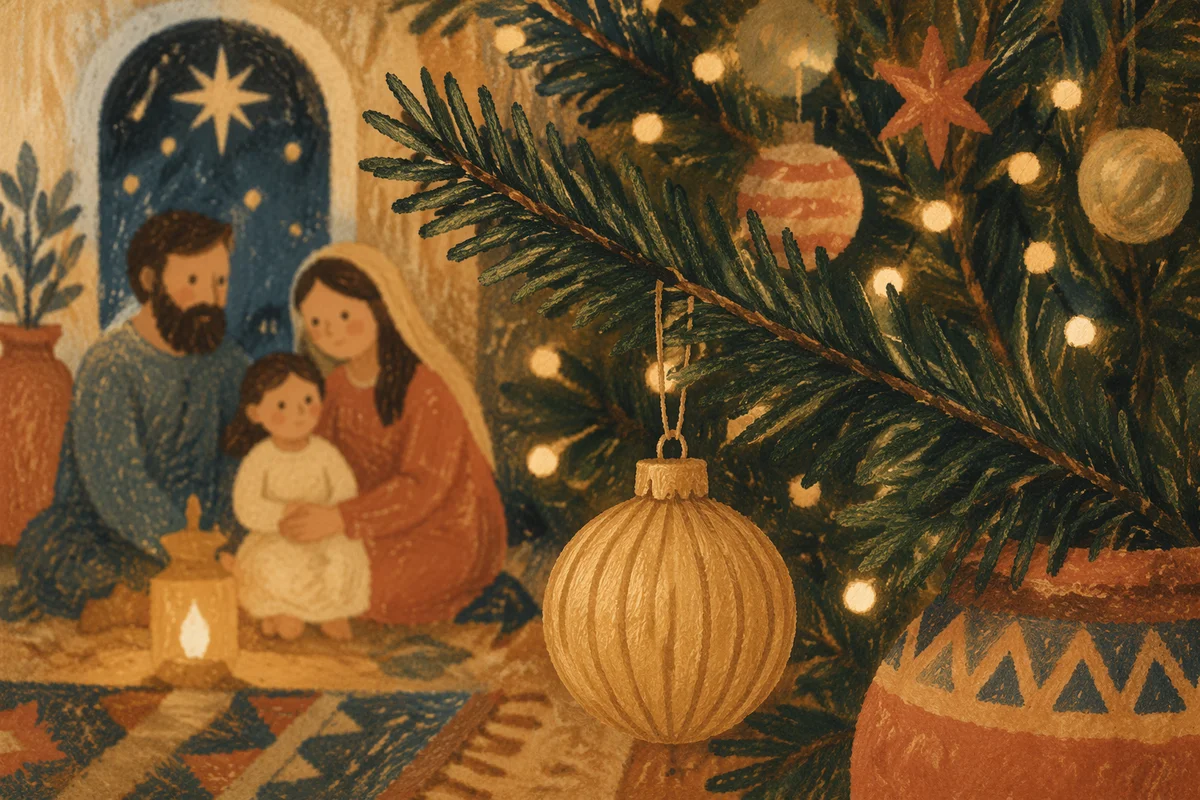 Warm Christmas Tree Ornament Close-Up