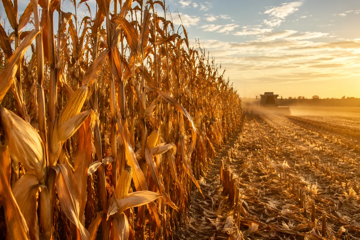 Golden Autumn Corn Field at Harvest