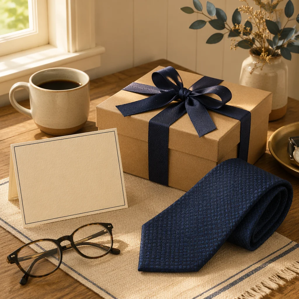 Fathers Day Gift Box and Blue Tie