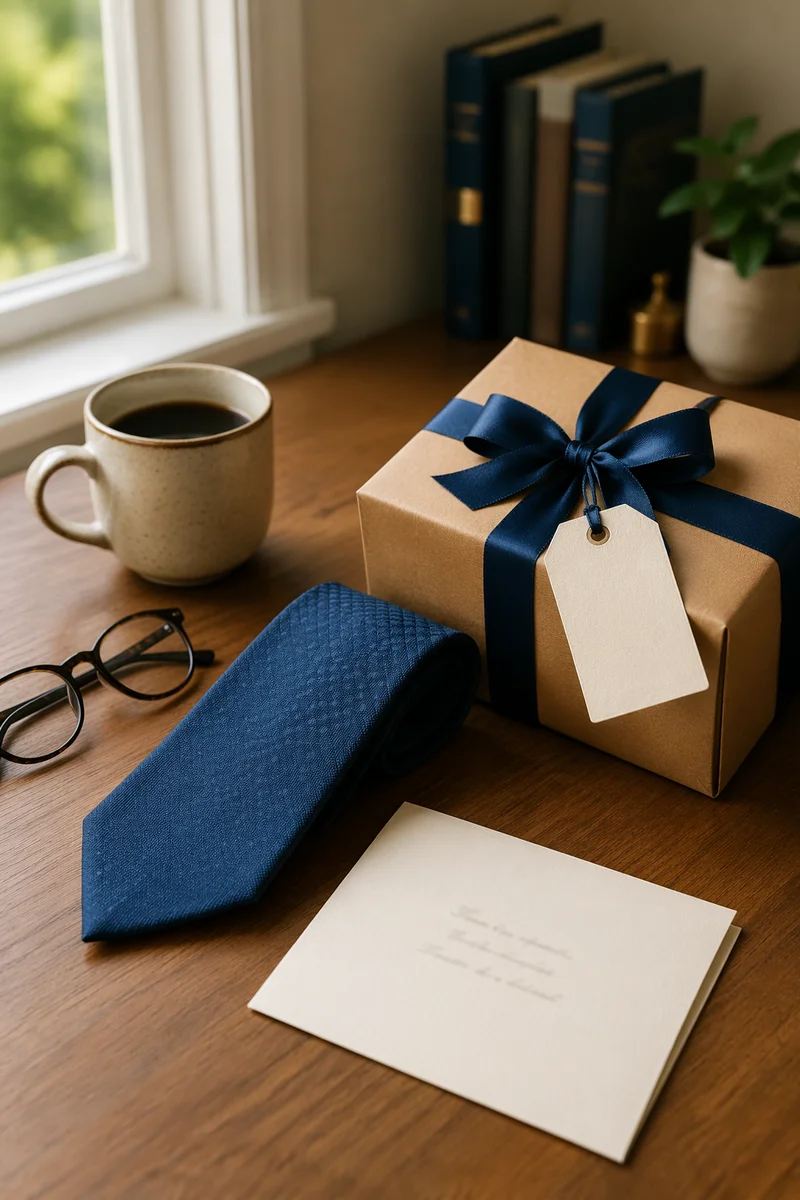Fathers Day Gift Box and Blue Tie