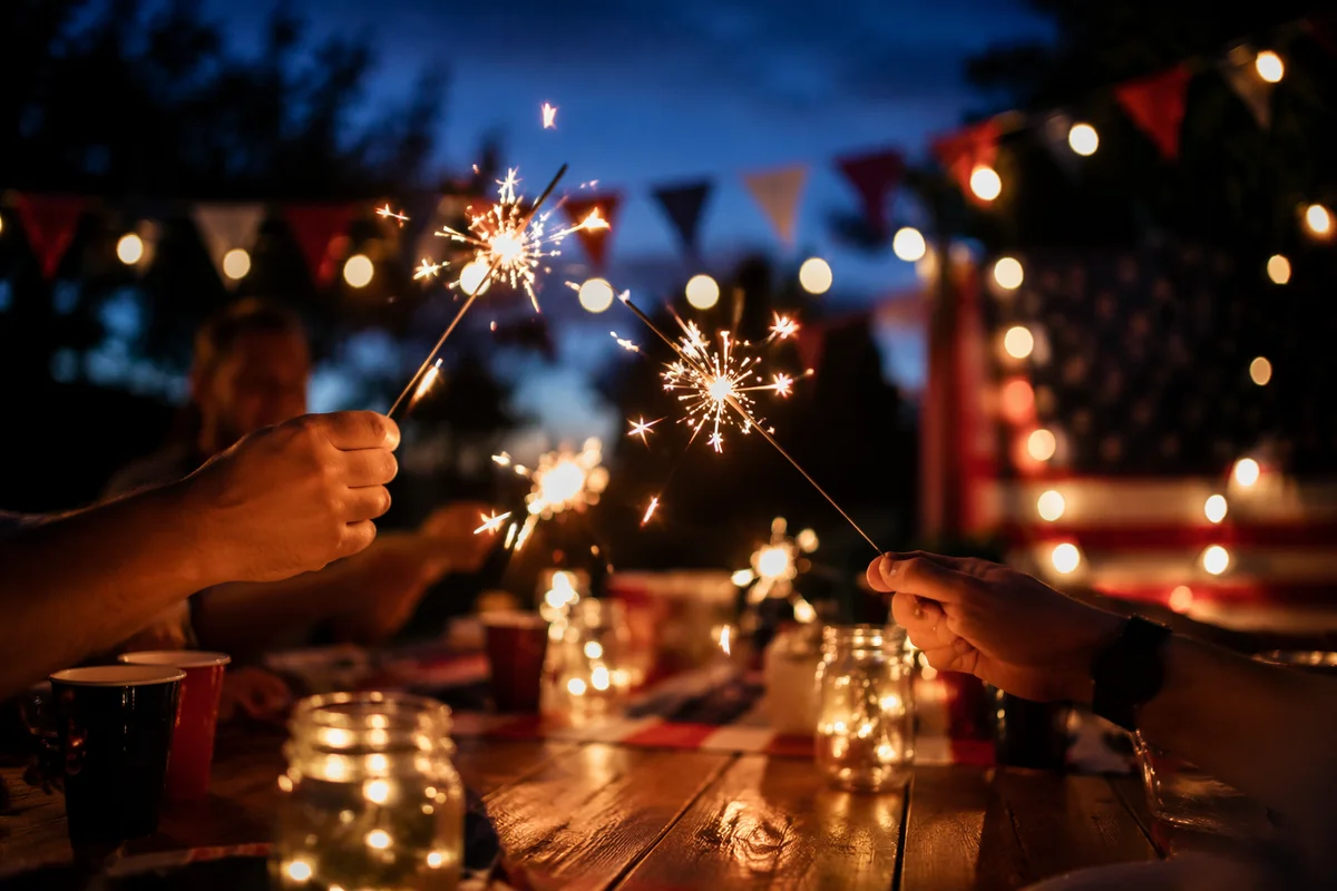 Independence Day Sparklers at Twilight Gathering