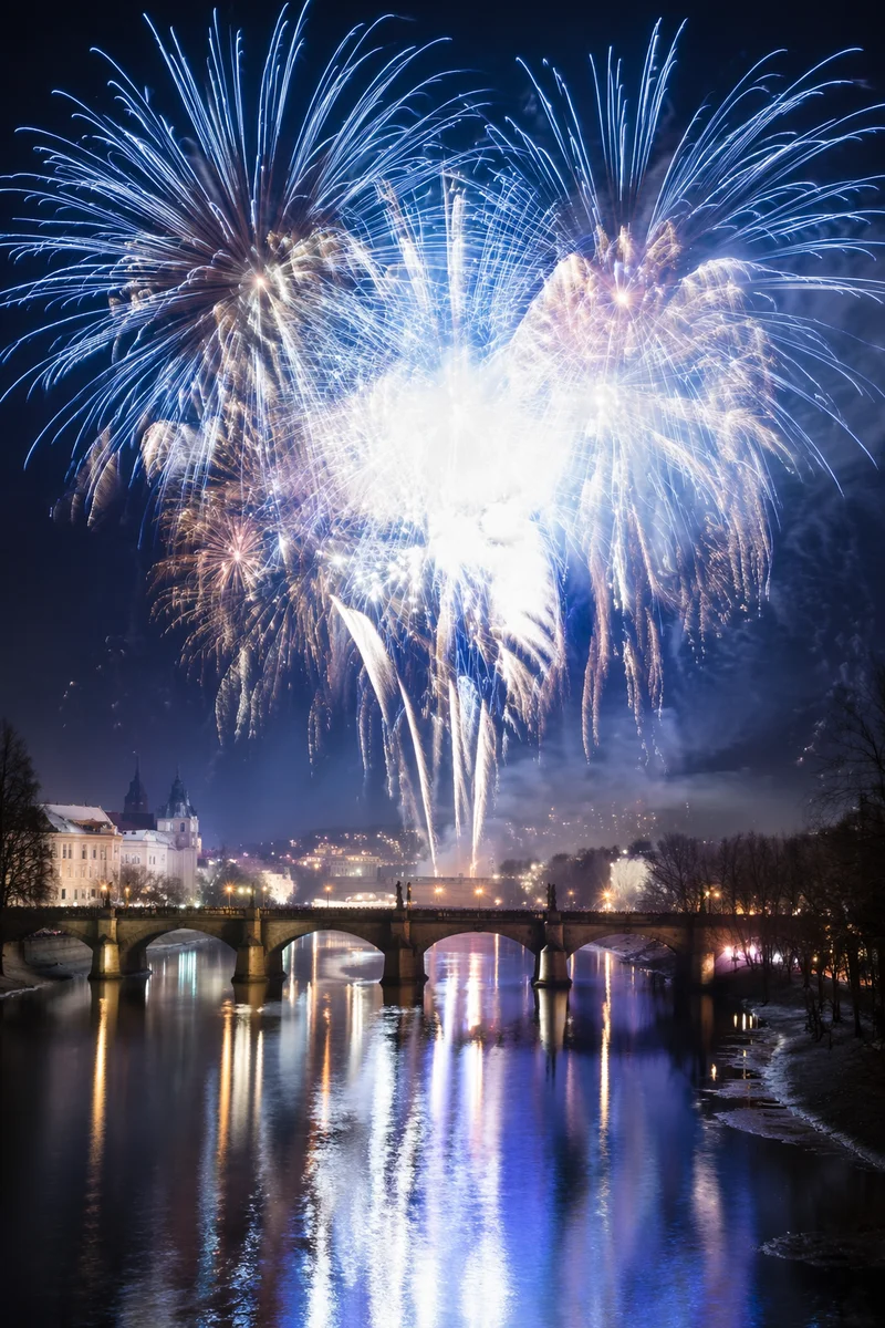 New Year Fireworks Over River City