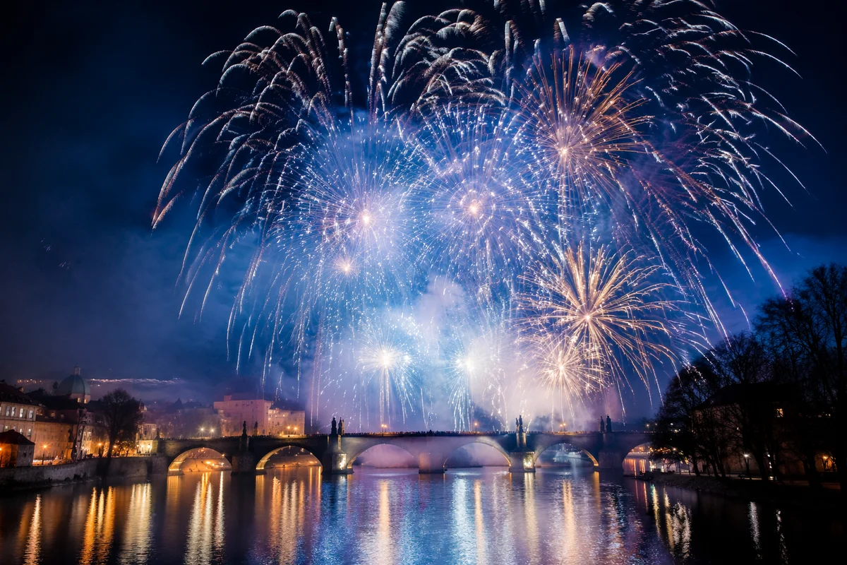 New Year Fireworks Over River City