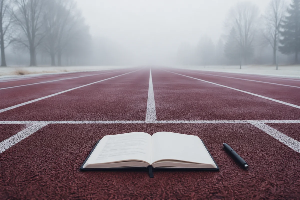 New Year Goal Journal on Foggy Track