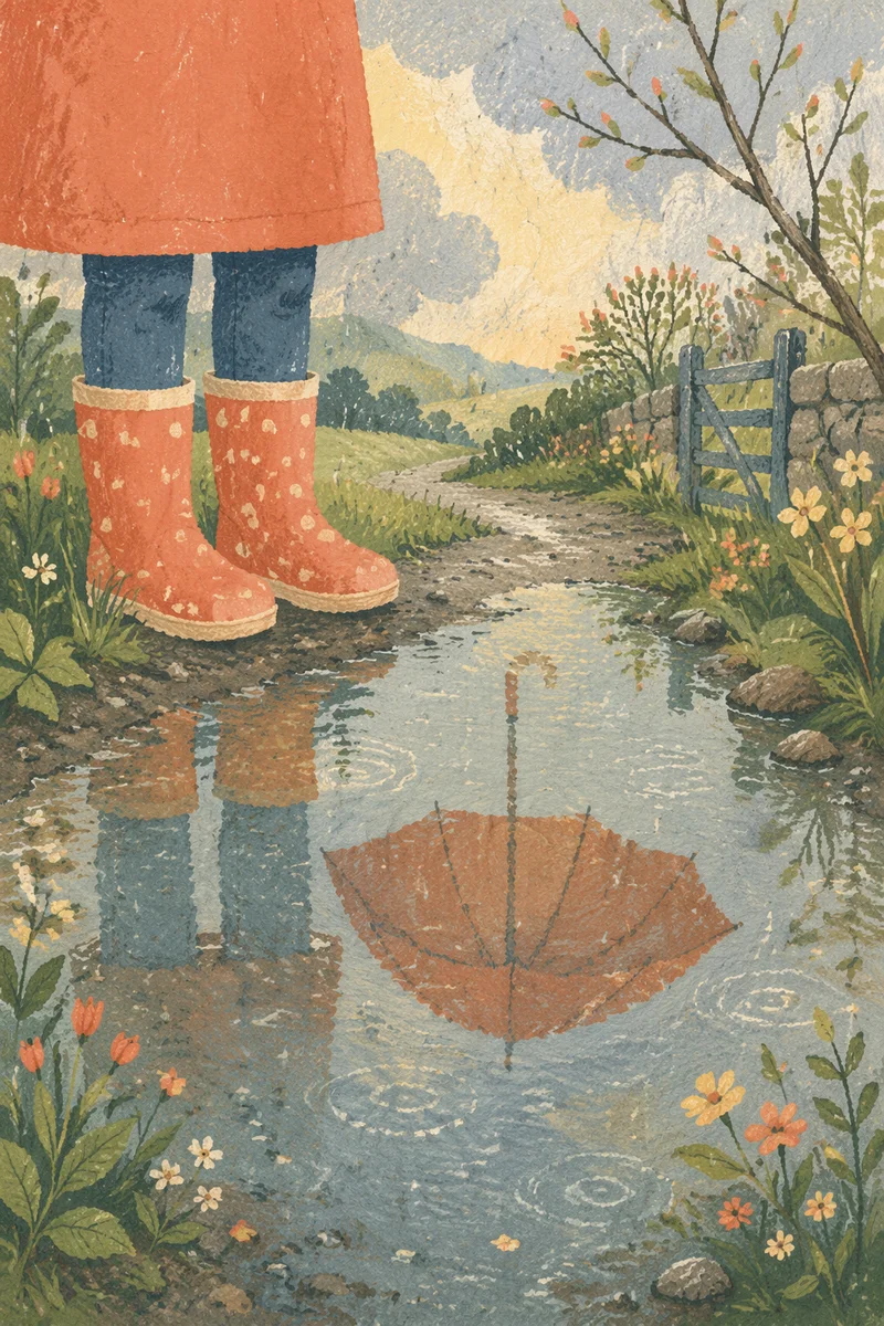 Spring Rain Boots by Garden Puddle