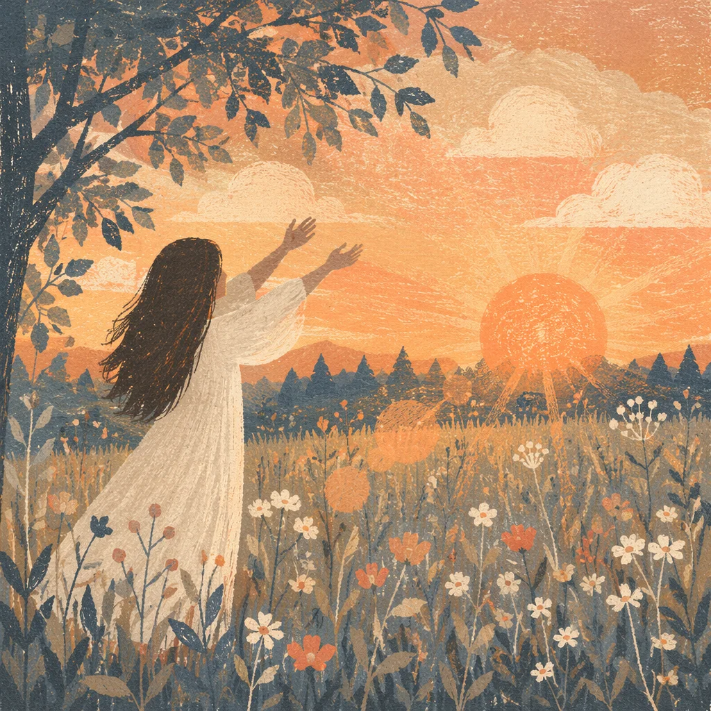 Summer Solstice Sunset in Golden Meadow