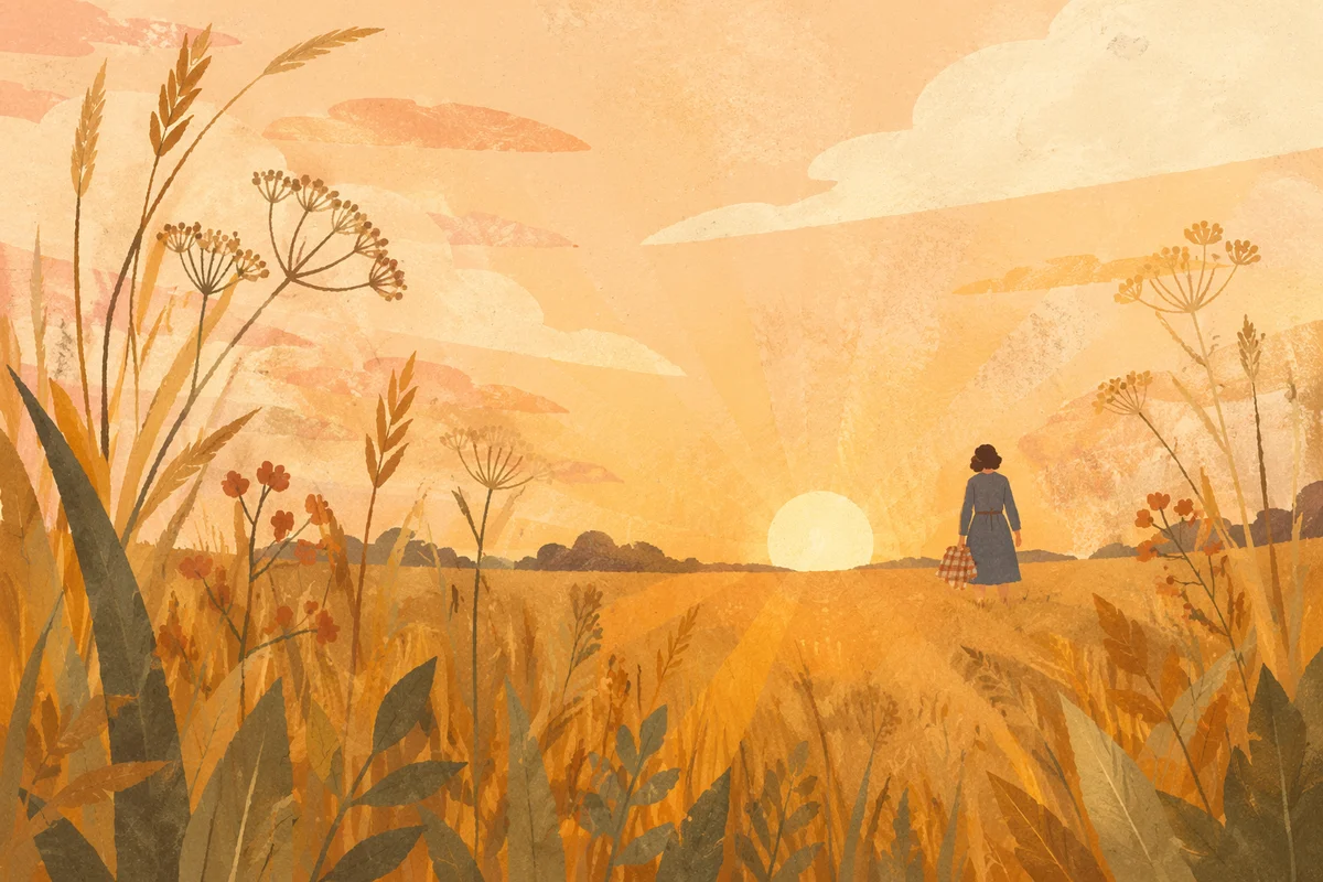 Golden Summer Solstice Sunset Meadow