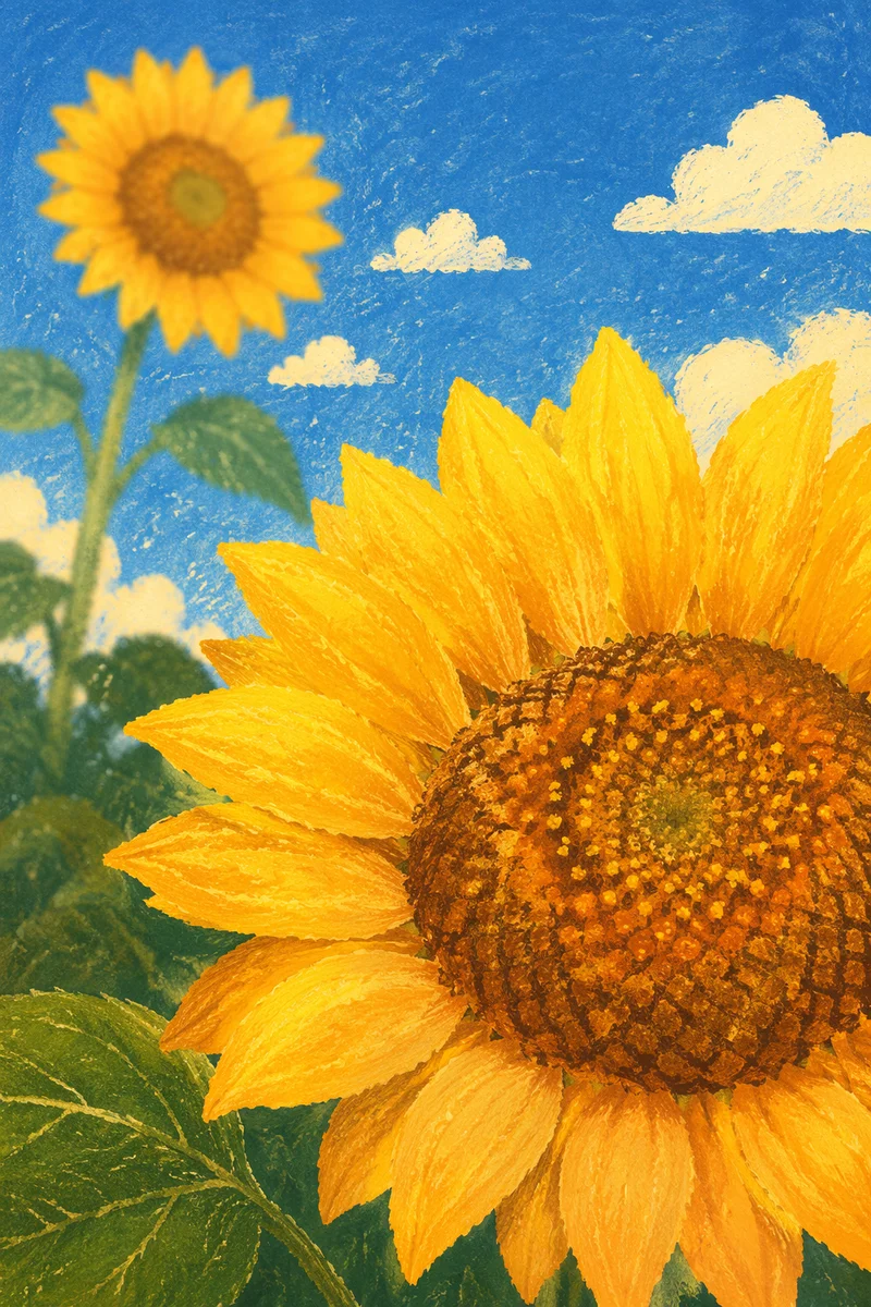 Golden Sunflower Under Bright Summer Sky