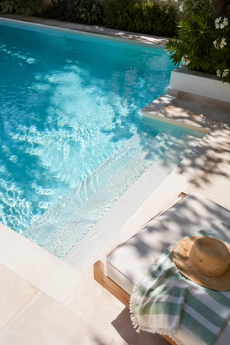 Quiet Backyard Pool on a Summer Afternoon