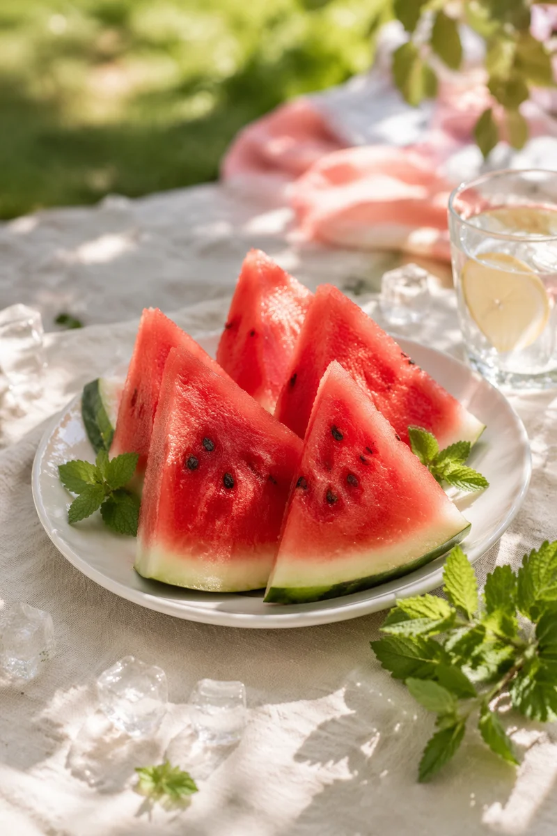 Refreshing Watermelon Slices on Summer Plate